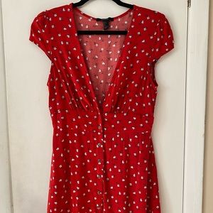 Red flower dress